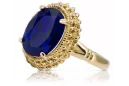 Sapphire 14K Yellow gold Ring Vintage style vrc068y
